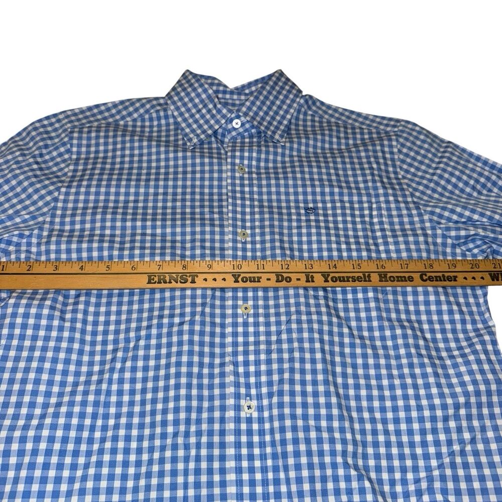 Southern Tide Shirt Mens Small Blue Plaid Long Sleeves Classic Fit Button Up - Picture 9 of 11